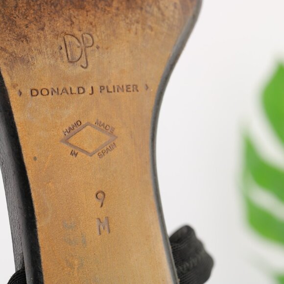 Donald Pliner Womens Sandal Size 9 Black Patent Elastic Heels Strappy Dress Shoe - Picture 9 of 12